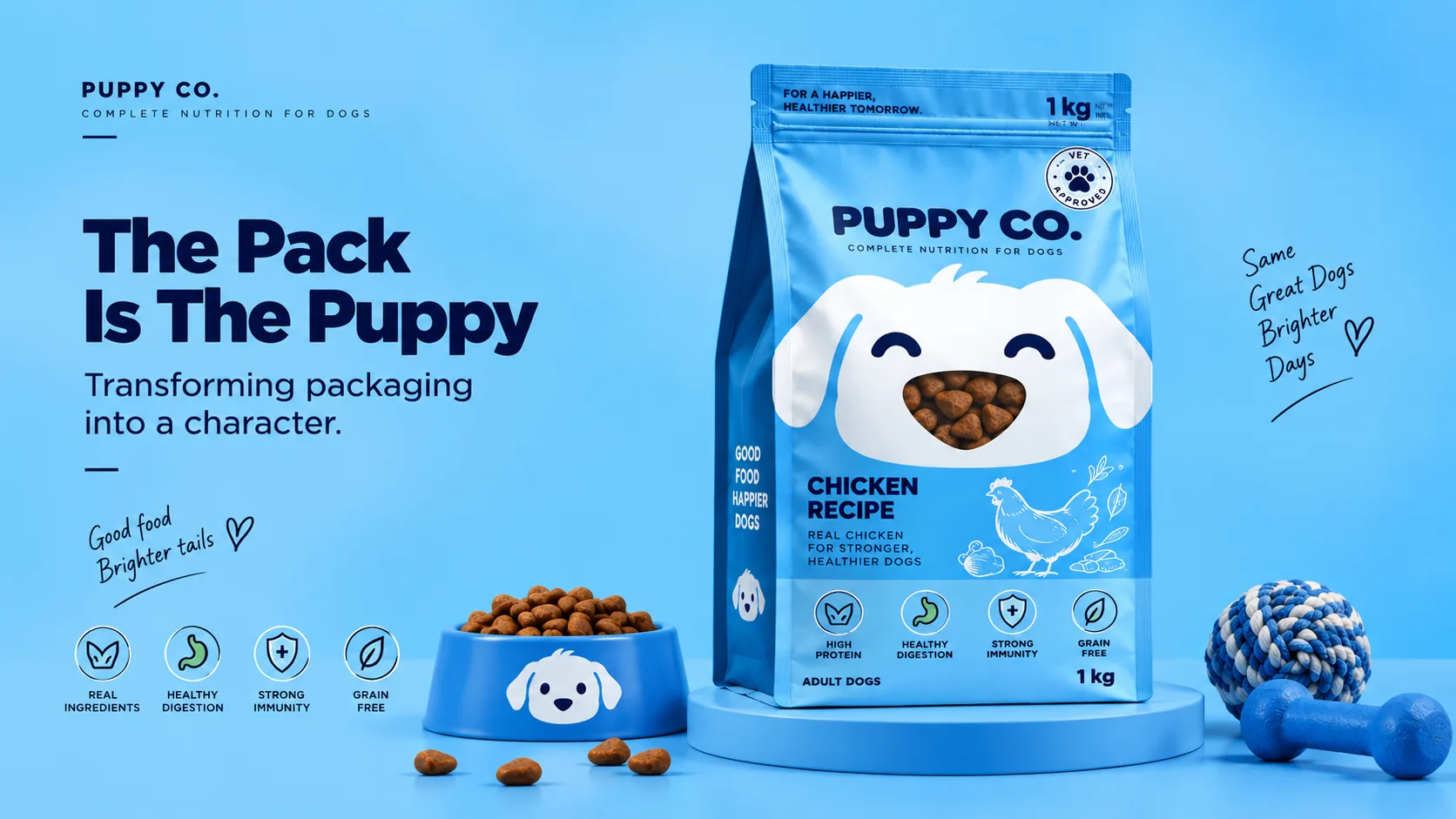 Puppy Co — Packaging Design packaging & visual design mockup 11 by Raghav Chopra